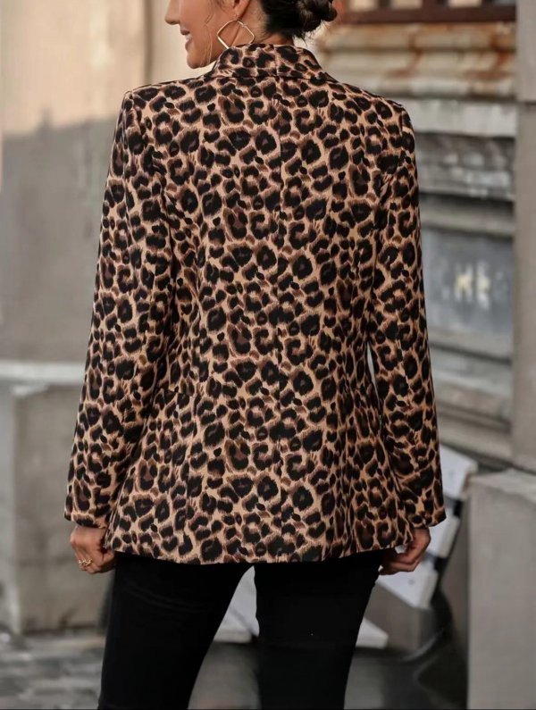 Leopard Print Suit Coat Top Ins