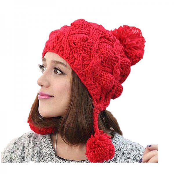 Women's Knitted Pineapple Flower Ear Protection Wool Hat