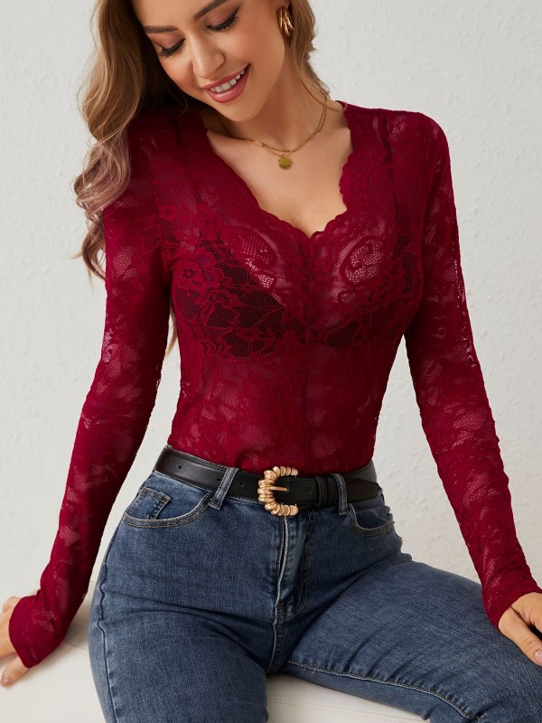 New Floral Lace Top For Women