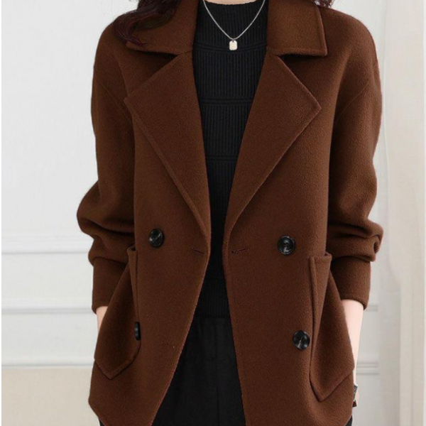 Casual Woolen Coat Thickened Overcoat Mom All-matching Western Short Top