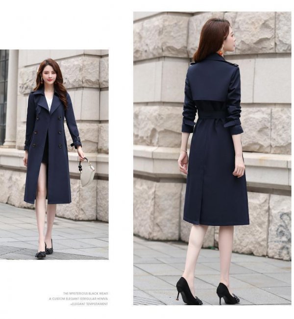 Silky Draping Effect Women's Clothing Overknee Coat